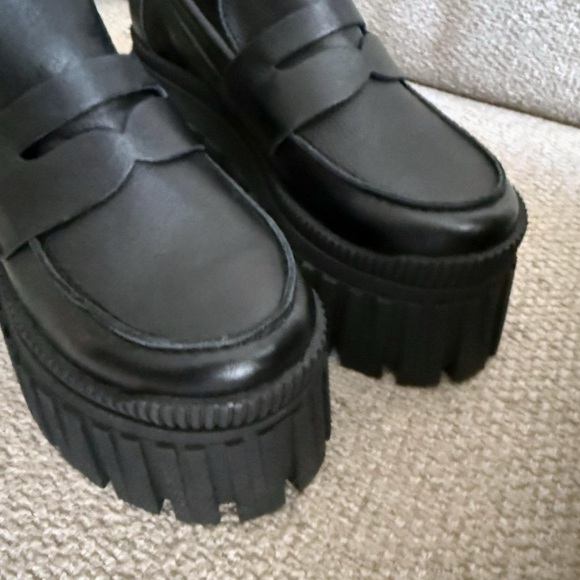 L’Intervalle Black Leather Platform Loafers Size 36 - Picture 3 of 5